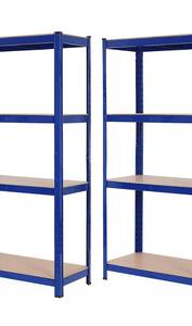 Schwerlastregal Mexico City 2er-Set Blau - Holzwerkstoff - 80 x 160 x 40 cm