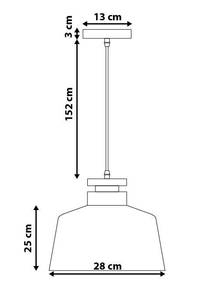 Lampe suspension DANUBE Noir - Métal - 28 x 180 x 28 cm