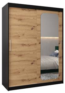 Armoire à portes coulissantes promo t2 Noir - Imitation chêne - Largeur : 150 cm - 2 porte