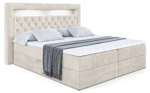 Boxspringbett - NOEL GOLD - LED Ecru - Breite: 200 cm - H3