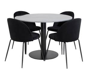 Essgruppe Estelle 57 (5-teilig) Schwarz - Massivholz - 106 x 75 x 106 cm