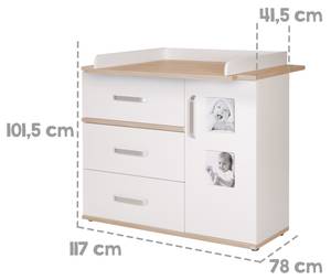 Set de chambre bébé Pia 2 pcs Blanc - Bois manufacturé