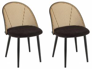 Stuhl und Sessel am Tisch LEA 2er Set Schwarz - Rattan - 60 x 78 x 51 cm