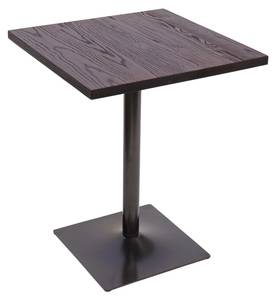 Table de bistrot H10 Marron - Métal - Bois/Imitation - En partie en bois massif - 60 x 76 x 60 cm