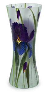 Handbemalte Glasvase Violett - Glas - 12 x 30 x 12 cm