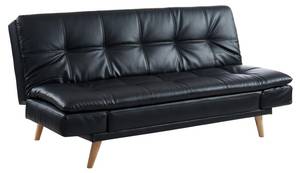 Canapé convertible ZARINA Noir - Cuir synthétique - 94 x 91 x 185 cm