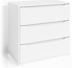 Commode Ruben 80cm blanc & 3 tiroirs Blanc - Bois manufacturé - 80 x 77 x 48 cm