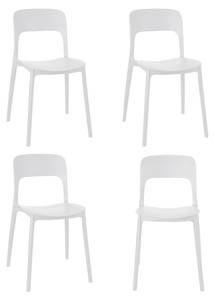 Chaise empilable UNA (lot de 4) Blanc - Matière plastique - 45 x 79 x 48 cm