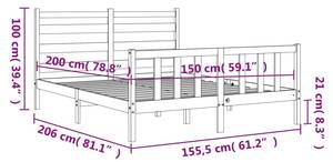 Bettgestell-K-2960 Grau - 156 x 100 x 206 cm