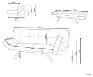 3-Sitzer Sofa BRISTOL Braun - Dunkelbraun - Silber - Tiefe: 93 cm