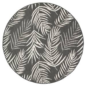 In- & Outdoor Teppich R Malta Leaves Schwarz - 100 x 100 cm