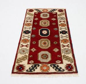 Orientteppich - 117x64cm Rot - Naturfaser - 64 x 1 x 117 cm