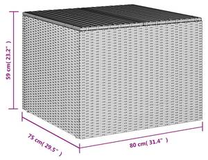 Gartenbox 299772 Schwarz - 80 x 59 x 75 cm