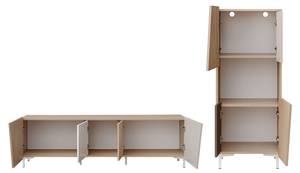 Wohnzimmer Set VISTE 2-teilig Beige - Weiß - Holzwerkstoff - 230 x 122 x 40 cm