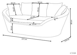 Chaise longue de jardin CAVO Beige - Bleu - Blanc - Rotin - 227 x 80 x 124 cm