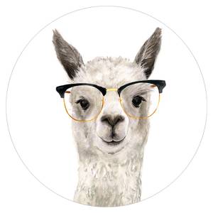 Hippes Lama mit Brille I 150 x 150 cm