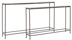 Beistelltisch MORENA 2er Set Braun - Metall - 25 x 82 x 140 cm