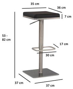 Barhocker GELASIO Schwarz - Metall - 37 x 82 x 37 cm