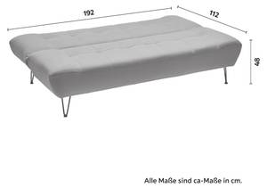 Schlafsofa GELI Grau - Metall - Massivholz - Textil - 192 x 88 x 97 cm