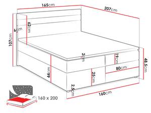 Boxspringbett Modena Weiß - Breite: 165 cm