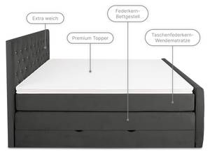 Boxspringbett MARDIN mit Bettkasten Anthrazit - Breite: 200 cm