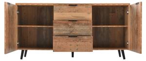 Sideboard Natur Ⅲ Braun - Holzwerkstoff - Metall - 35 x 70 x 140 cm