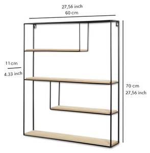 Wandregal Bilbao XL Metall - Holz teilmassiv - 60 x 70 x 11 cm