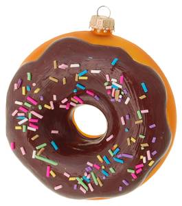Braun 11cm Amerikanischer Donut aus Glas Glas - 10 x 10 x 4 cm