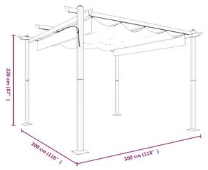 Gartenpavillon 3012227 Taupe - Tiefe: 300 cm