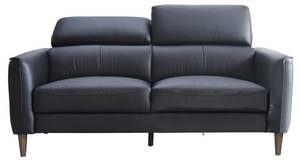 Sofa SALVI Schwarz - Echtleder - 107 x 77 x 177 cm