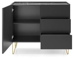 Sideboard HARMONY SB97 1D3D Schwarz - Holzwerkstoff - Kunststoff - 97 x 83 x 37 cm