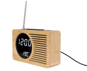 Radio réveil en bambou Retro Marron - Bambou - 5 x 16 x 10 cm