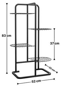 Support de plantes Pedersöre Noir - Métal - 52 x 83 x 25 cm