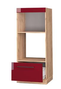 Mikrowellenschrank Fame-Line 38429 Hochglanz Bordeaux - Sonoma Eiche Trüffel Dekor