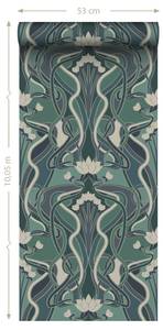 Tapete Blumenmuster im Jugendstil 7472 Blau