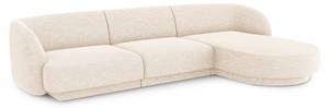 Ecksofa MILEY 4 Sitzplätze Hochglanz Beige