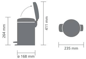 NewIcon Treteimer mit Kunststoffeinsatz Silber