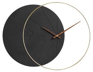 Horloge murale design THE BLACK MOON. Noir - Bois manufacturé - Métal - 58 x 40 x 1 cm