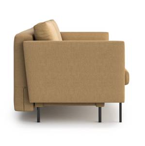 Salma 3-Sitzer-Sofa mit Schlaffunktion Beige - Braun - Holzwerkstoff - Massivholz - Textil - Holzart/Dekor - Holz teilmassiv - 211 x 88 x 95 cm