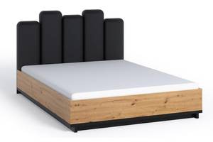 Doppelbett INELO Schwarz - Braun - Holzwerkstoff - 167 x 117 x 217 cm