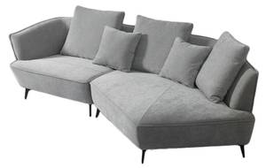 Designsofa GARBO Grau - Armlehne davorstehend rechts - Ecke davorstehend rechts - Ottomane davorstehend links