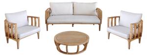 Loungeset Malaga 4-teilig Weiß - Massivholz - 166 x 60 x 79 cm