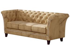 Sonya 3-Sitzer Chesterfield Sofa Beige