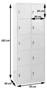 Aktenschrank L58 Grün - Metall - 70 x 185 x 40 cm