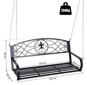 Hängebank 84A-098 Metall - 63 x 58 x 132 cm