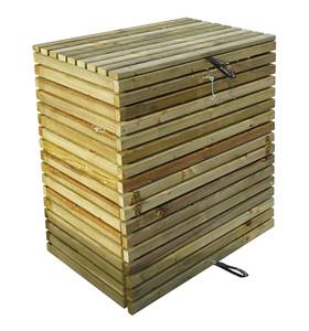 Composteur avec trappe 320L Marron - Bois manufacturé - 80 x 98 x 50 cm