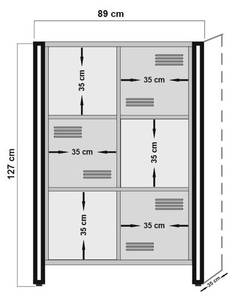 Bücherregal Dpecorin 89 x 127 cm