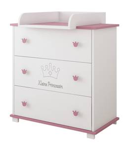 Wickelkommode Prinzessin Pink - Weiß - 46 x 87 x 80 cm