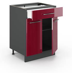 Meuble cuisine Fame-Line 35555 Anthracite - Bordeaux brillant