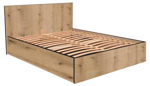 Bett mit Bettkasten ELPHEGE Grau - Holzwerkstoff - 155 x 87 x 196 cm